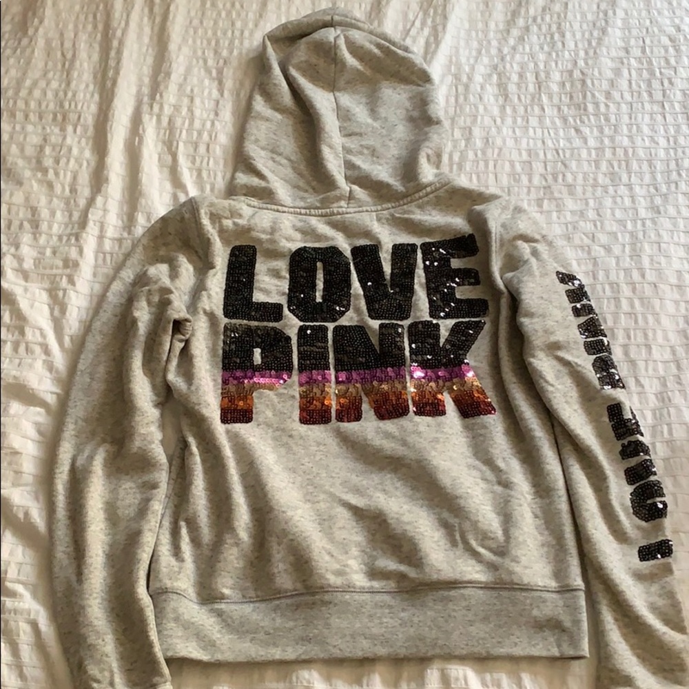 LOVE PINK Sequence Zip-Up Sweater